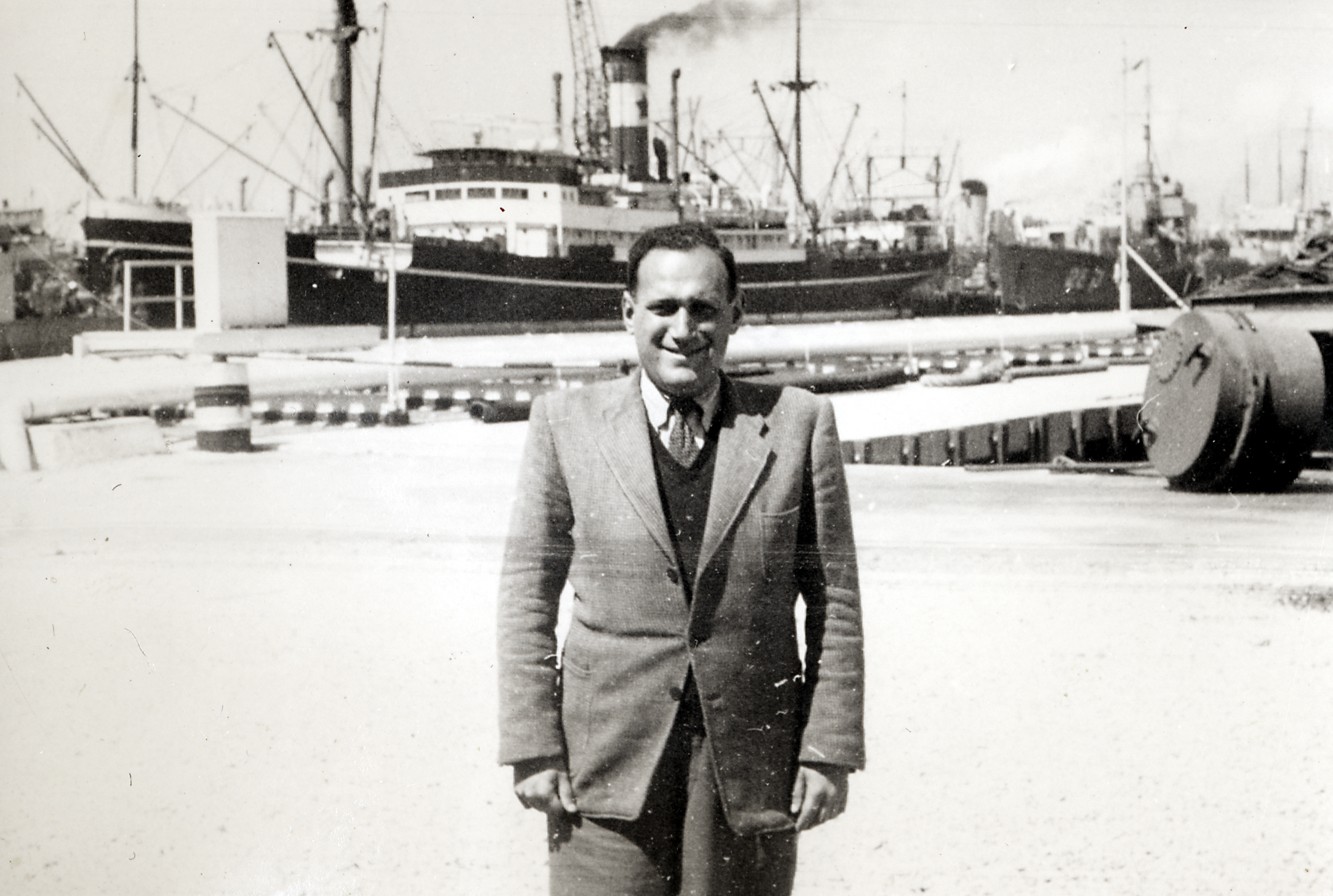 Peter Scheuer am Hafen von Haifa