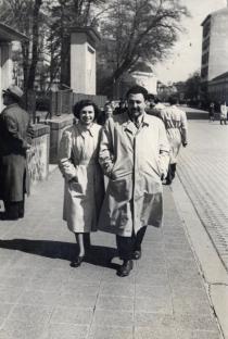 Leon Madzhar with his future wife Suzana Buko Levi