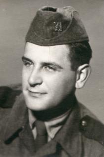 A portrait of Harry Fink in an army uniform