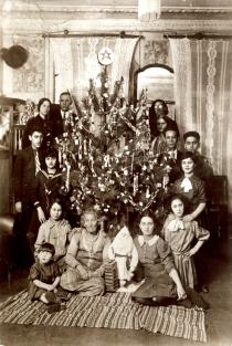 A New Year party in the home of the Zhitnitsky family, Meyer Goldstein's inlaws, in 1937