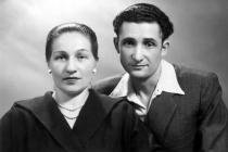 Mojsze Sznejser with his wife Chaja