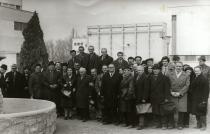 Izsak and Zsofia Brull with workers of the Turda porcelain factory