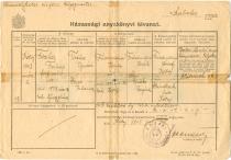 The marriage certificate of  Farkas Fischer and his wife