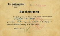 Maksymilian Fiszgrund's German residence permit from Buczacz