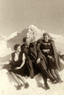 Apolonia Starzec with her husband Adolf Starzec and a friend in the mountains