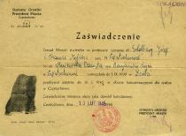 Danuta Mniewska's temporary ID in 1945
