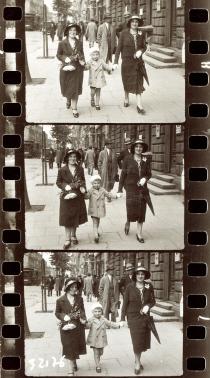 Jerzy Pikielny out for a walk with his mother and his nanny