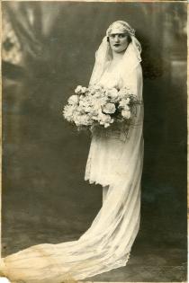 Clara Herscu as a bride